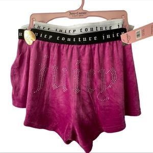 NWT Juicy Couture 2 pack velvet black and pink sleep short size L